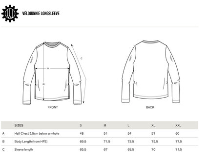 maattabel longsleeve
