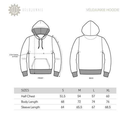 Hoodie Velojunkie in bikes we trust
